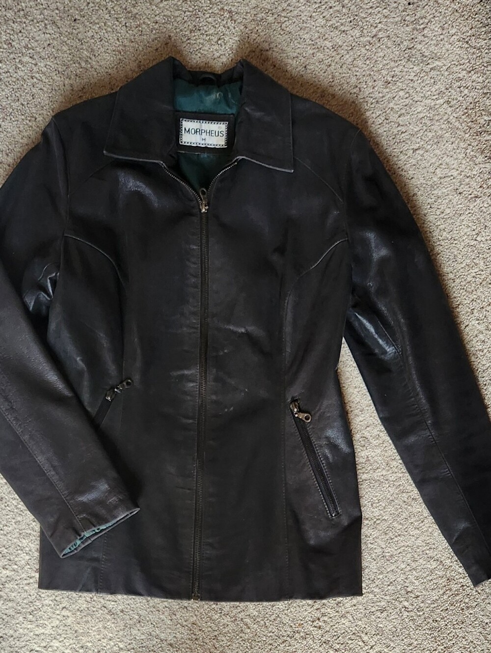 Morpheus Black Leather Zip Jacket